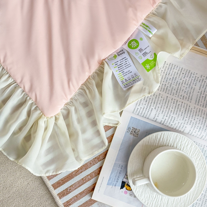 91家纺网 家纺一手货源 找家纺 菊上家纺 2026新款轻奢法式银丝豆豆席席子凉席-蝶恋花语 蝶恋花语-粉