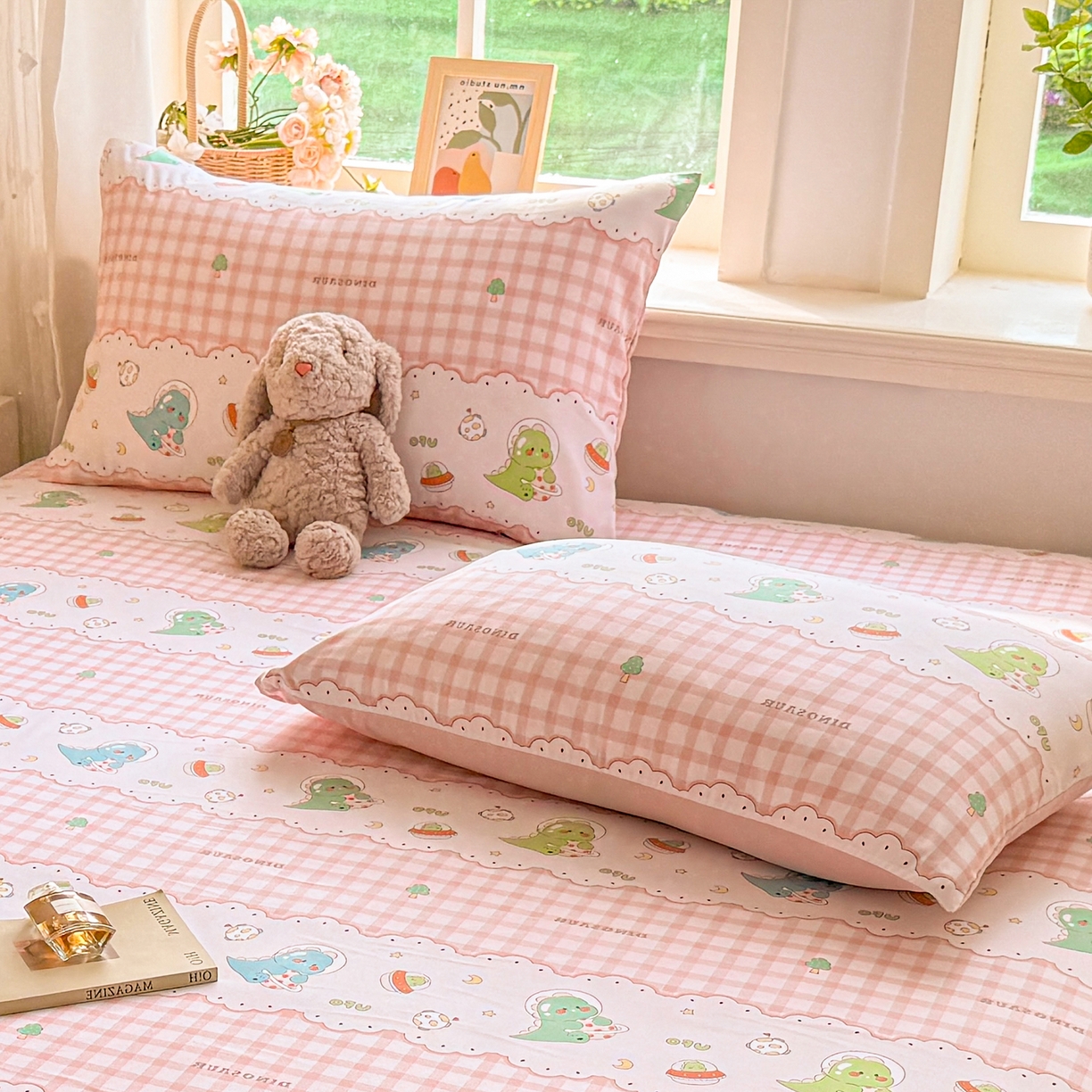 91家纺网 家纺一手货源 找家纺 2026新款A类云感棉仿棉亲肤四季款床笠席梦思床罩全包床单三件套 泡泡龙