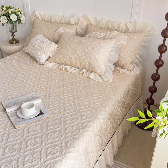 91家纺网 家纺一手货源 找家纺 菊上家纺 2026新款轻奢法式银丝豆豆席席子凉席-蝶恋花语 蝶恋花语-香槟