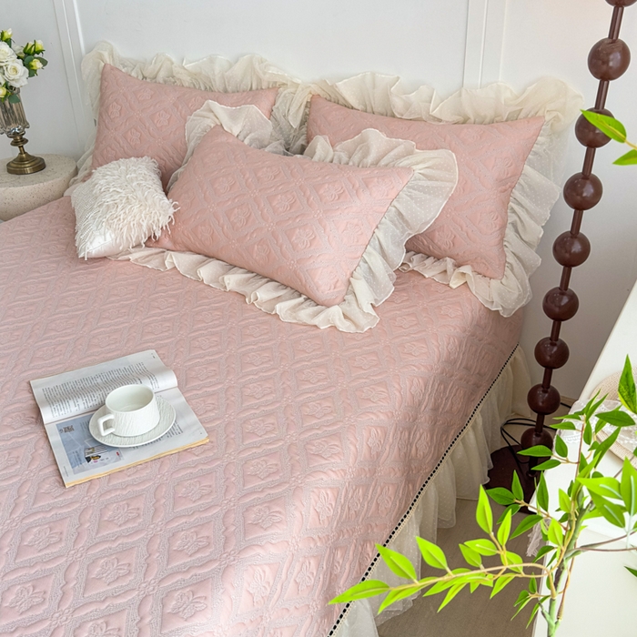 91家纺网 家纺一手货源 找家纺 菊上家纺 2026新款轻奢法式银丝豆豆席席子凉席-蝶恋花语 蝶恋花语-粉