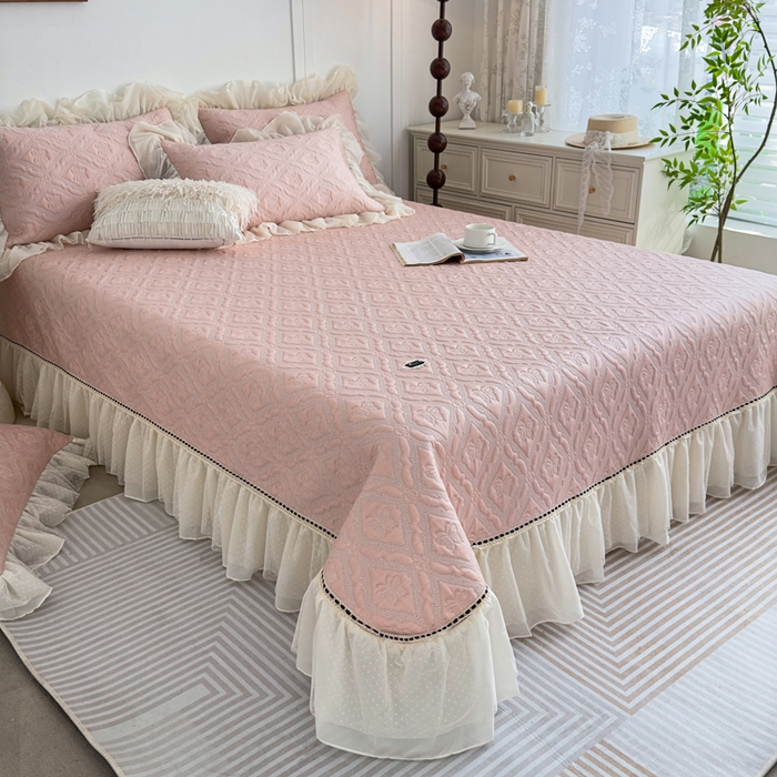 91家纺网 家纺一手货源 找家纺 菊上家纺 2026新款轻奢法式银丝豆豆席席子凉席-蝶恋花语 蝶恋花语-粉