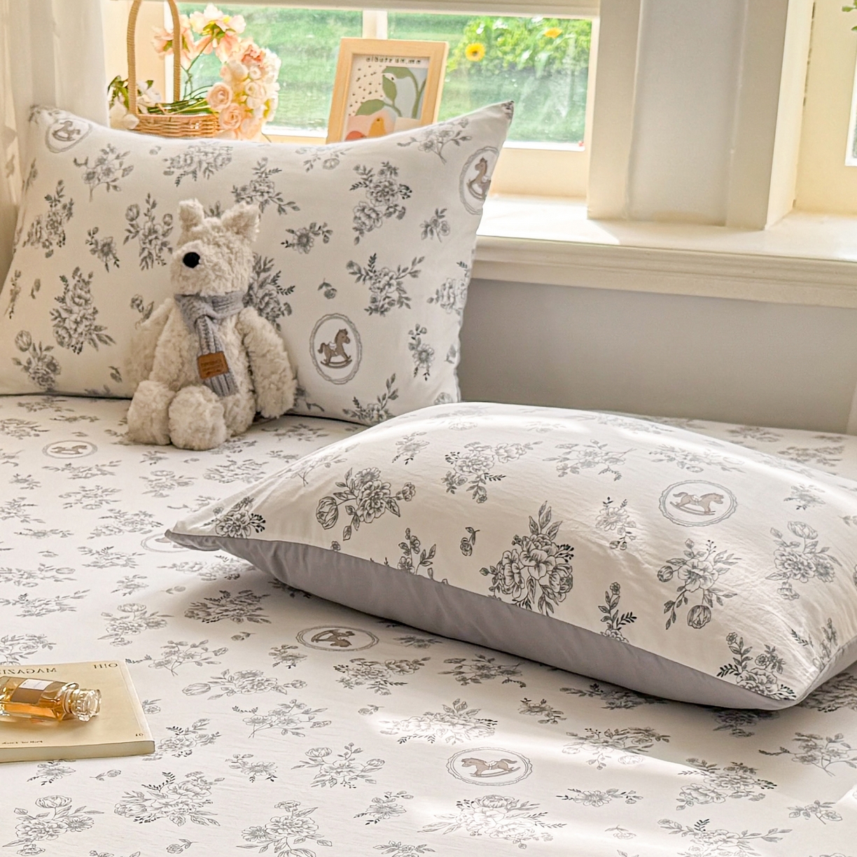 91家纺网 家纺一手货源 找家纺 2026新款A类云感棉仿棉亲肤四季款床笠席梦思床罩全包床单三件套 小马比利