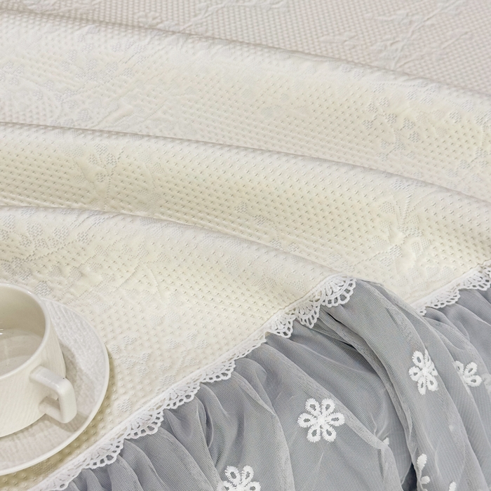 91家纺网 家纺一手货源 找家纺 （总）菊上家纺 2026新款PE凉感床裙款凉席夏被夏凉被空调被四件套-清雅之梦