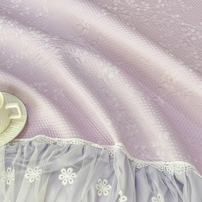 91家纺网 家纺一手货源 找家纺 菊上家纺 2026新款PE凉感床裙款凉席夏被夏凉被空调被四件套-清雅之梦 清雅之梦-香芋紫