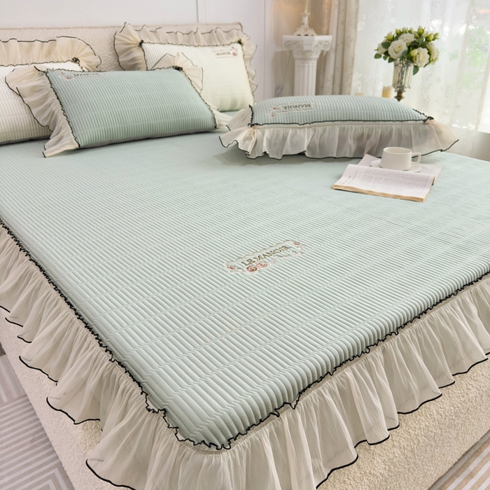 91家纺网 家纺一手货源 找家纺 （总）菊上家纺 2026新款法式风PE床笠款凉席夏被夏凉被空调被四件套-法颂