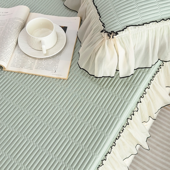 91家纺网 家纺一手货源 找家纺 （总）菊上家纺 2026新款法式风PE床笠款凉席夏被夏凉被空调被四件套-法颂