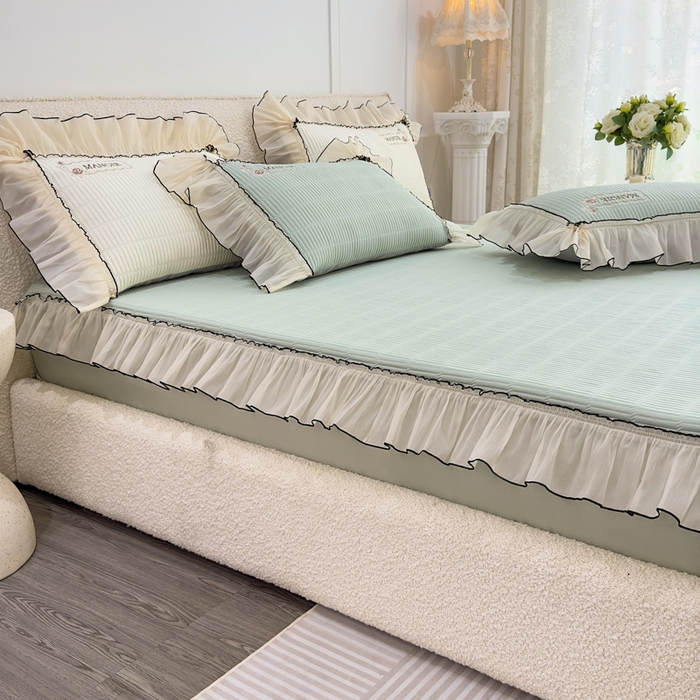 91家纺网 家纺一手货源 找家纺 （总）菊上家纺 2026新款法式风PE床笠款凉席夏被夏凉被空调被四件套-法颂