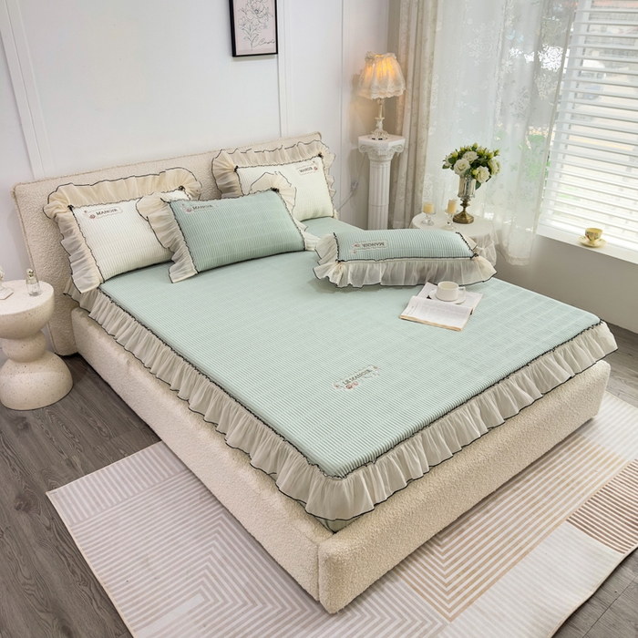 91家纺网 家纺一手货源 找家纺 （总）菊上家纺 2026新款法式风PE床笠款凉席夏被夏凉被空调被四件套-法颂