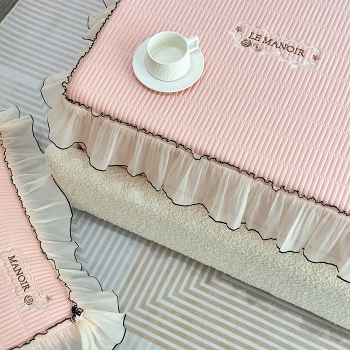 91家纺网 家纺一手货源 找家纺 菊上家纺 2026新款法式风PE床笠款凉席夏被夏凉被空调被四件套-法颂 法颂-樱花粉