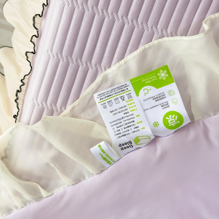 91家纺网 家纺一手货源 找家纺 菊上家纺 2026新款法式风PE床笠款凉席夏被夏凉被空调被四件套-法颂 法颂-香芋紫