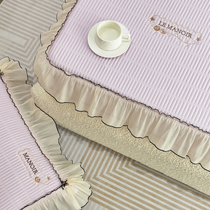 91家纺网 家纺一手货源 找家纺 菊上家纺 2026新款法式风PE床笠款凉席夏被夏凉被空调被四件套-法颂 法颂-香芋紫