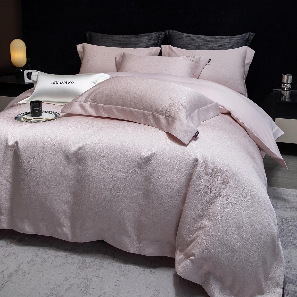 91家纺网 家纺一手货源 找家纺 （总）2026高端新品A类100支长绒棉纯棉四件套100全棉厚织提花轻奢风重工刺绣被套