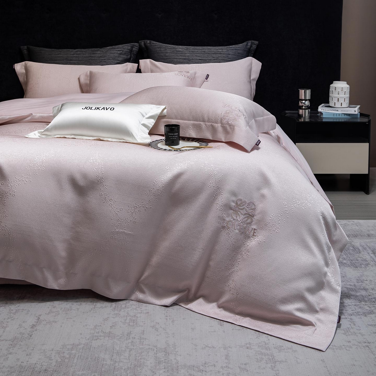 91家纺网 家纺一手货源 找家纺 （总）2026高端新品A类100支长绒棉纯棉四件套100全棉厚织提花轻奢风重工刺绣被套