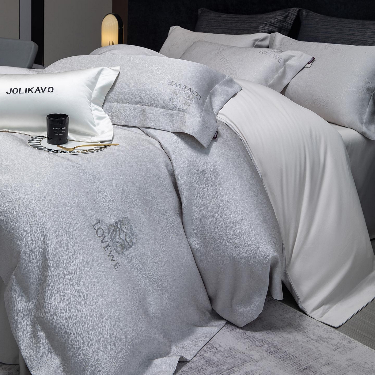 91家纺网 家纺一手货源 找家纺 （总）2026高端新品A类100支长绒棉纯棉四件套100全棉厚织提花轻奢风重工刺绣被套