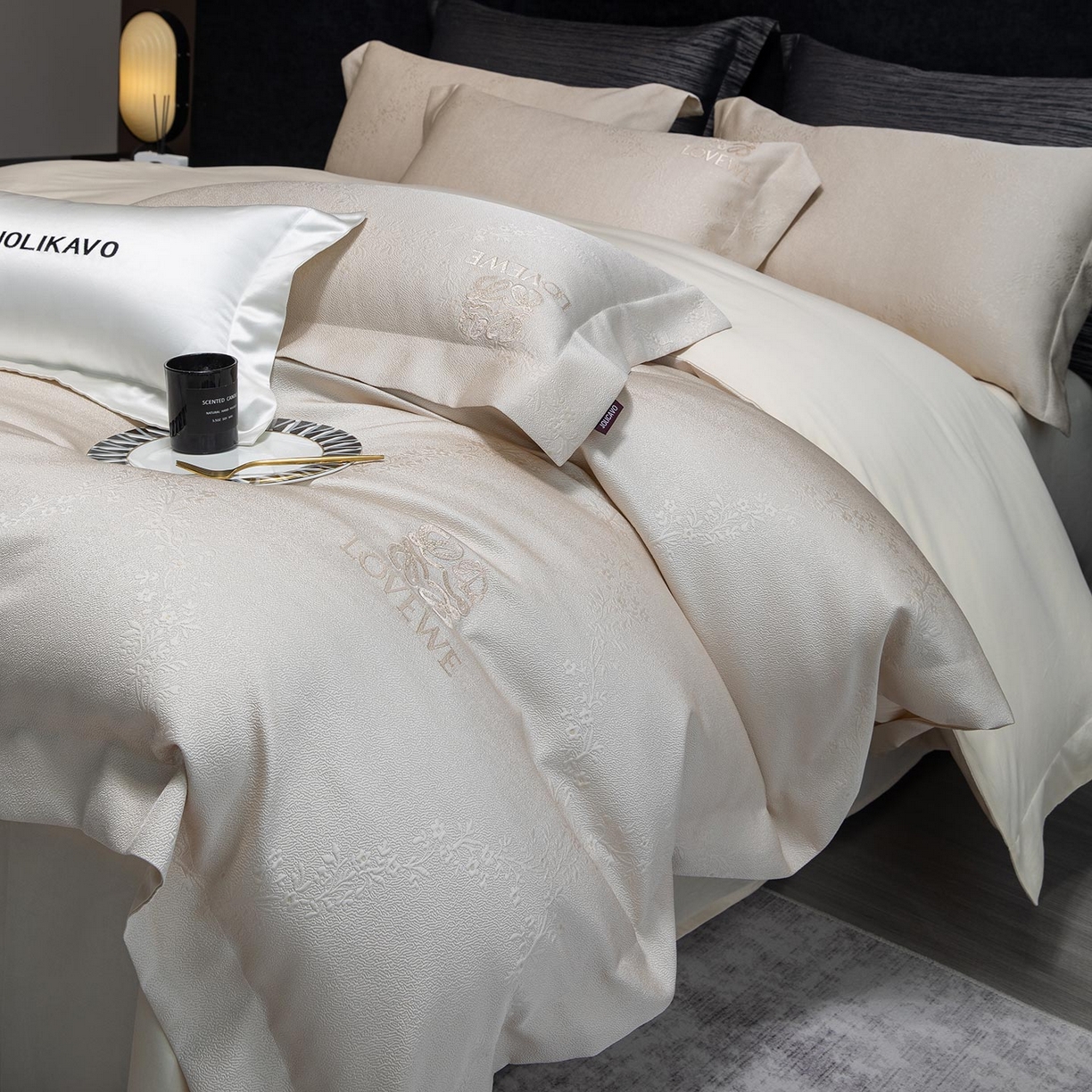 91家纺网 家纺一手货源 找家纺 （总）2026高端新品A类100支长绒棉纯棉四件套100全棉厚织提花轻奢风重工刺绣被套