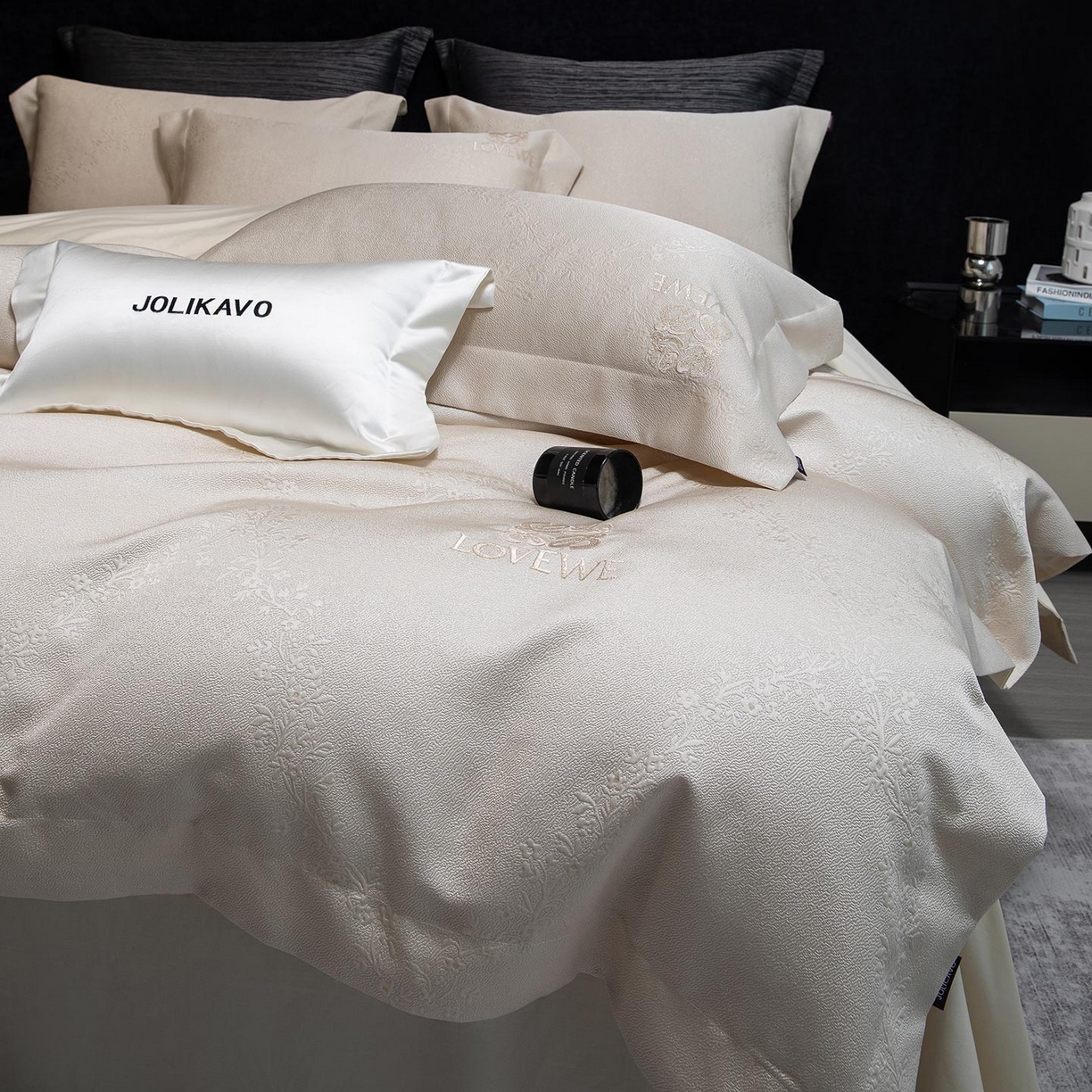 91家纺网 家纺一手货源 找家纺 2026高端新品A类100支长绒棉纯棉四件套100全棉厚织提花轻奢风重工刺绣被套 艾弗里-金