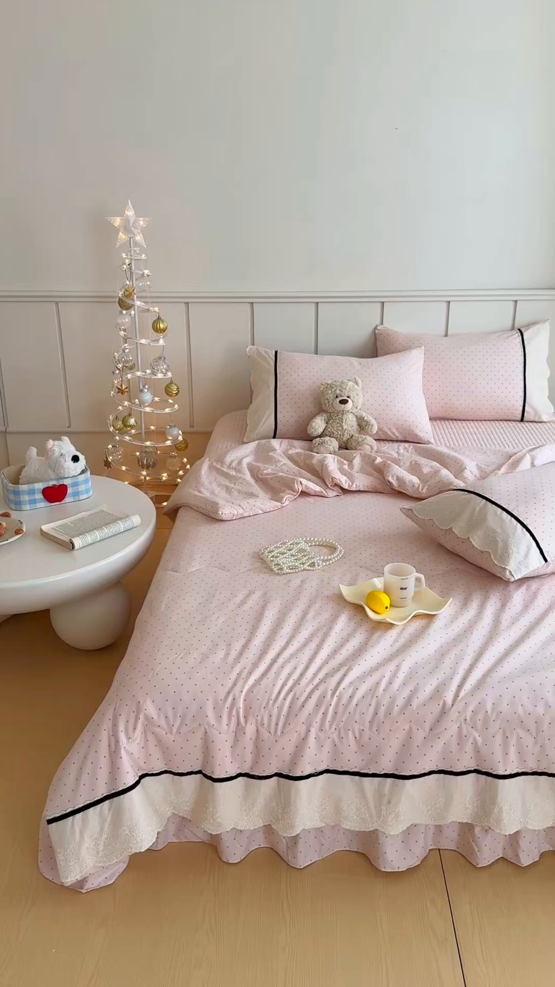 91家纺网 家纺一手货源 找家纺 （总）元熙 2026新款古法水洗棉韩风波点床盖夏被四件套