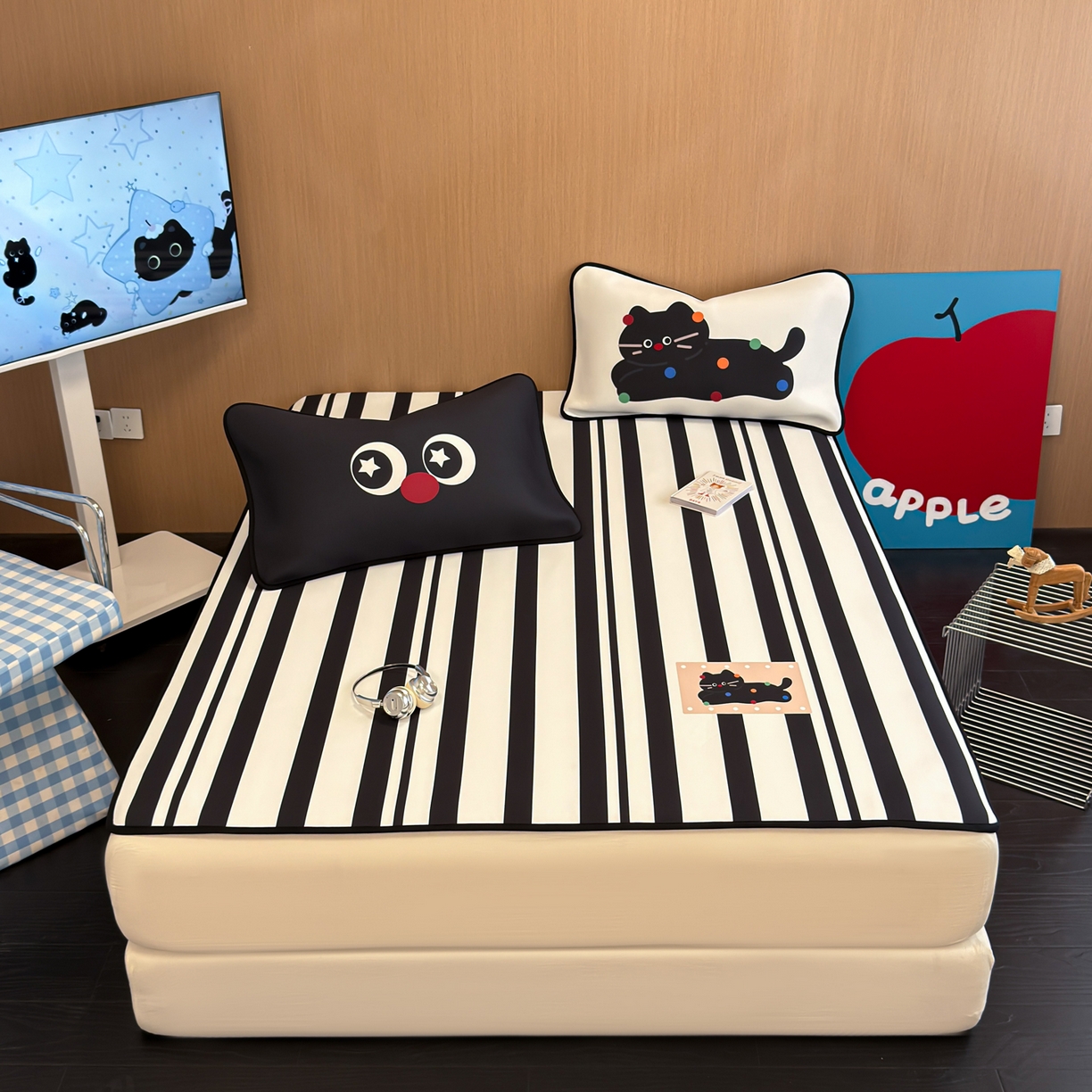 91家纺网 家纺一手货源 找家纺 （总）懒猫家纺 2026新款大版卡通云感果冻床席床笠凉席