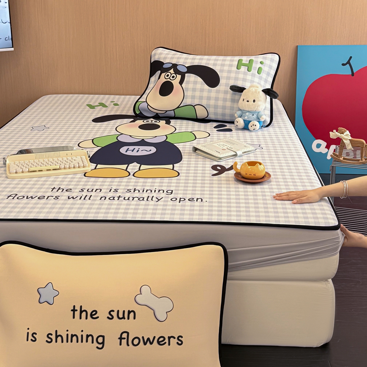 91家纺网 家纺一手货源 找家纺 （总）懒猫家纺 2026新款大版卡通云感果冻床席床笠凉席