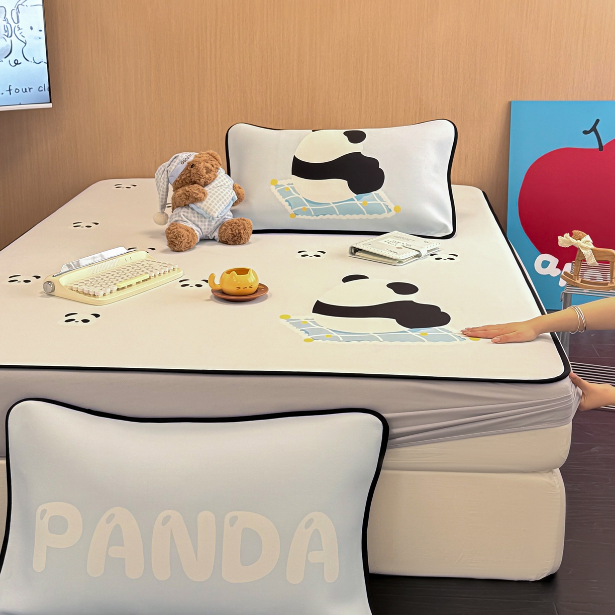 91家纺网 家纺一手货源 找家纺 （总）懒猫家纺 2026新款大版卡通云感果冻床席床笠凉席