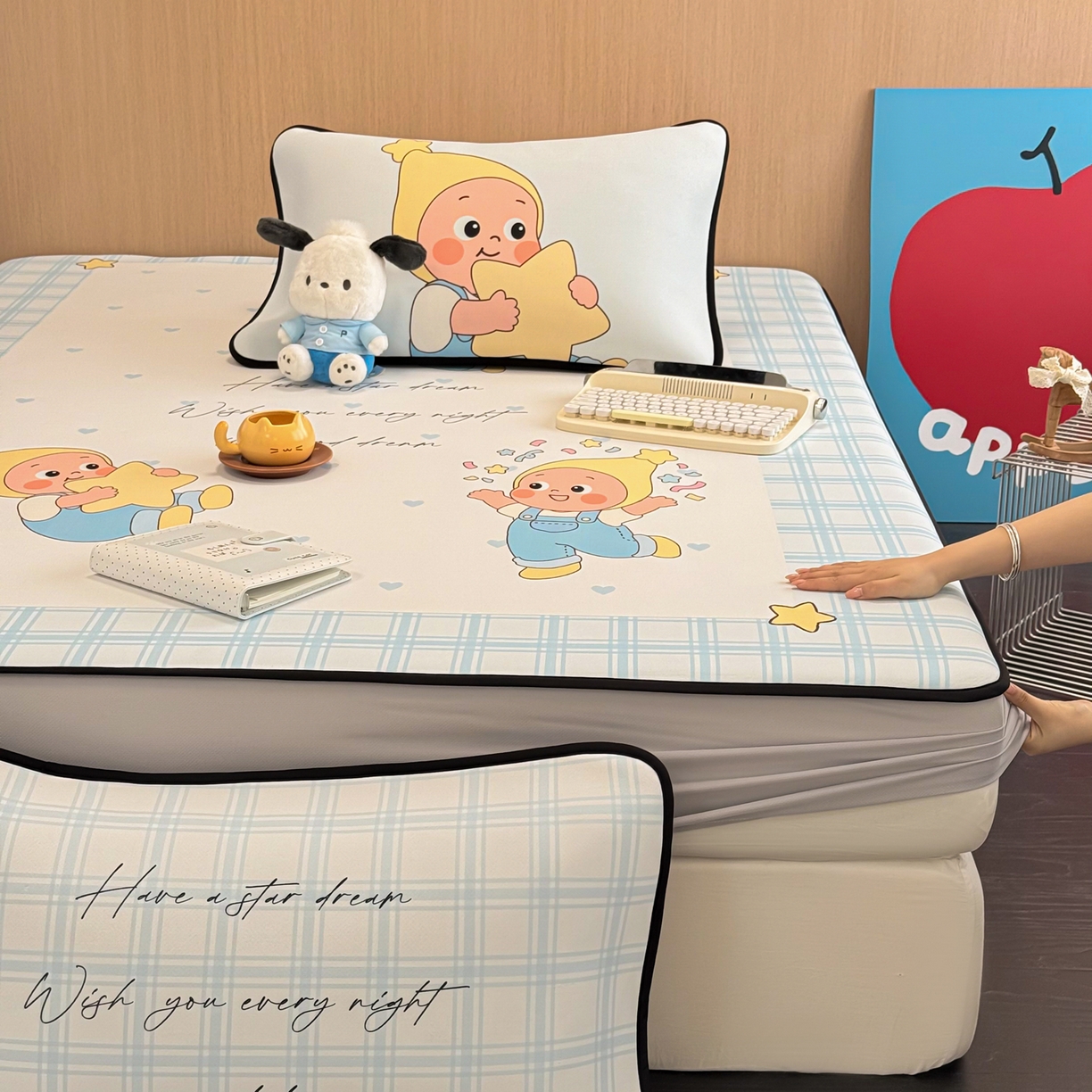 91家纺网 家纺一手货源 找家纺 （总）懒猫家纺 2026新款大版卡通云感果冻床席床笠凉席