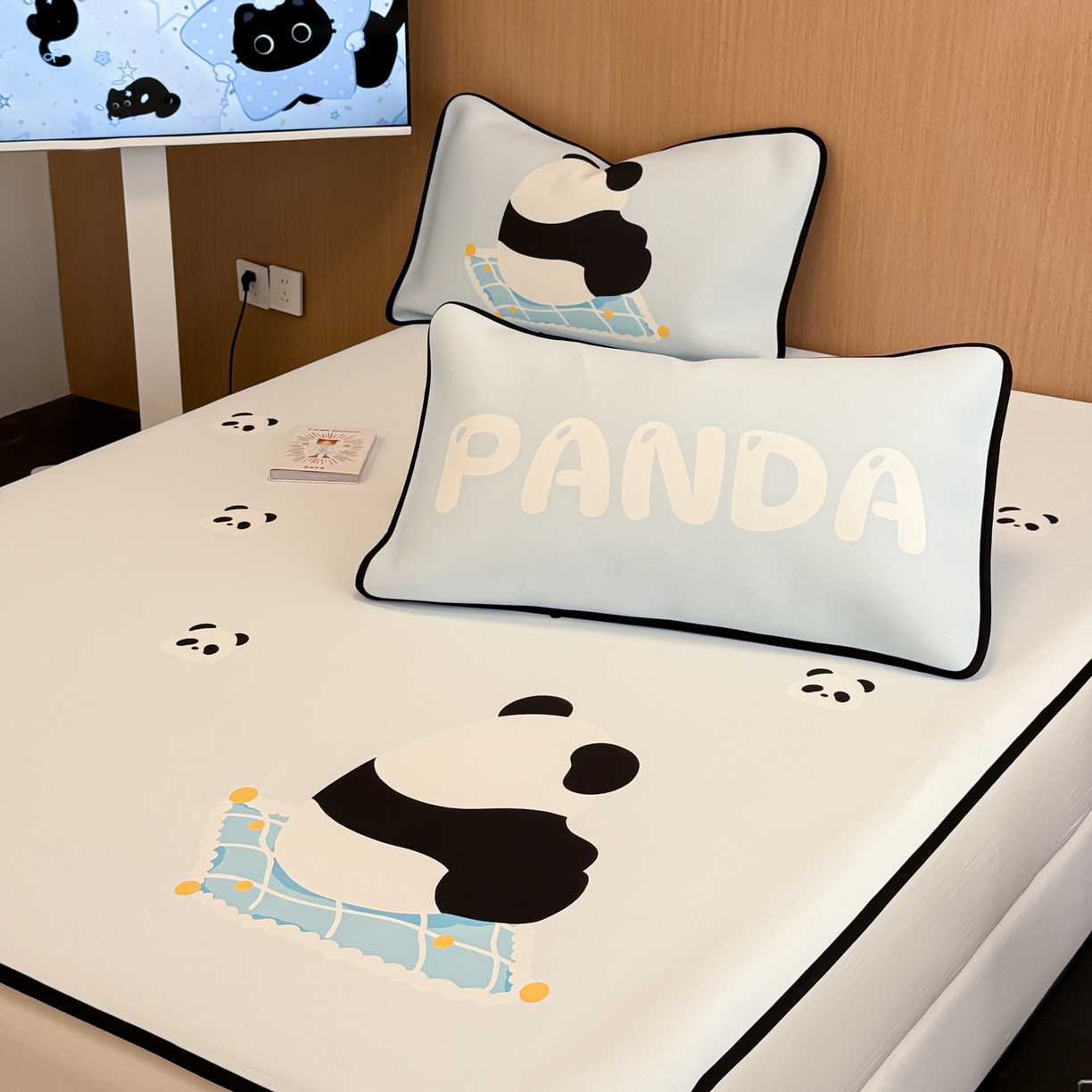 91家纺网 家纺一手货源 找家纺 懒猫家纺 2026新款大版卡通云感果冻床席床笠凉席 奶白团团-床席款