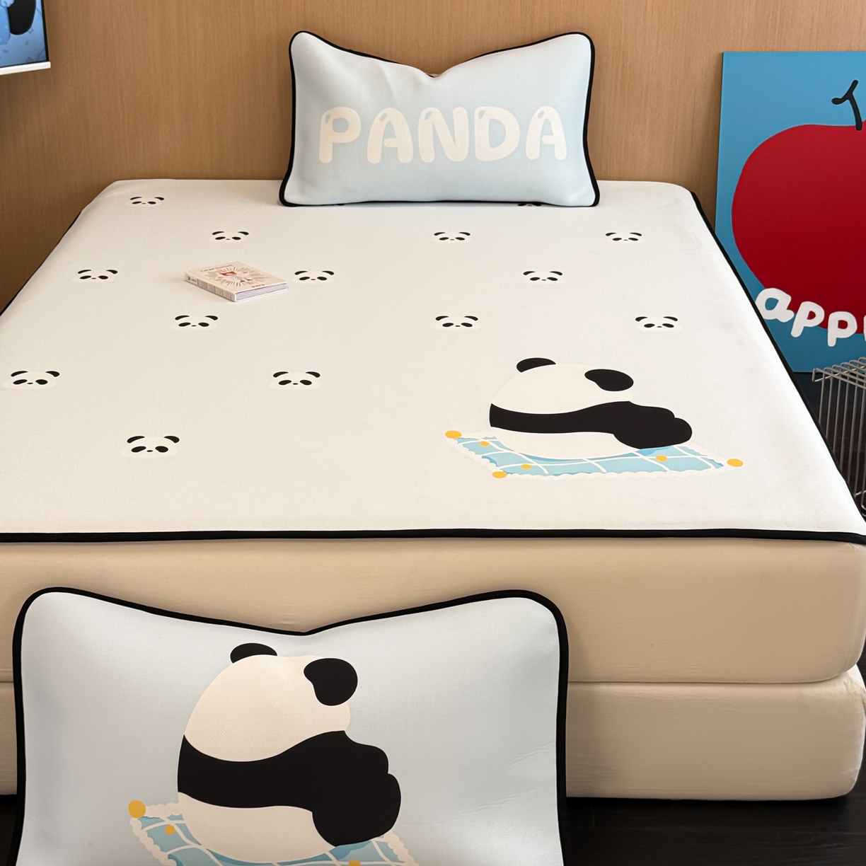 91家纺网 家纺一手货源 找家纺 懒猫家纺 2026新款大版卡通云感果冻床席床笠凉席 奶白团团-床席款