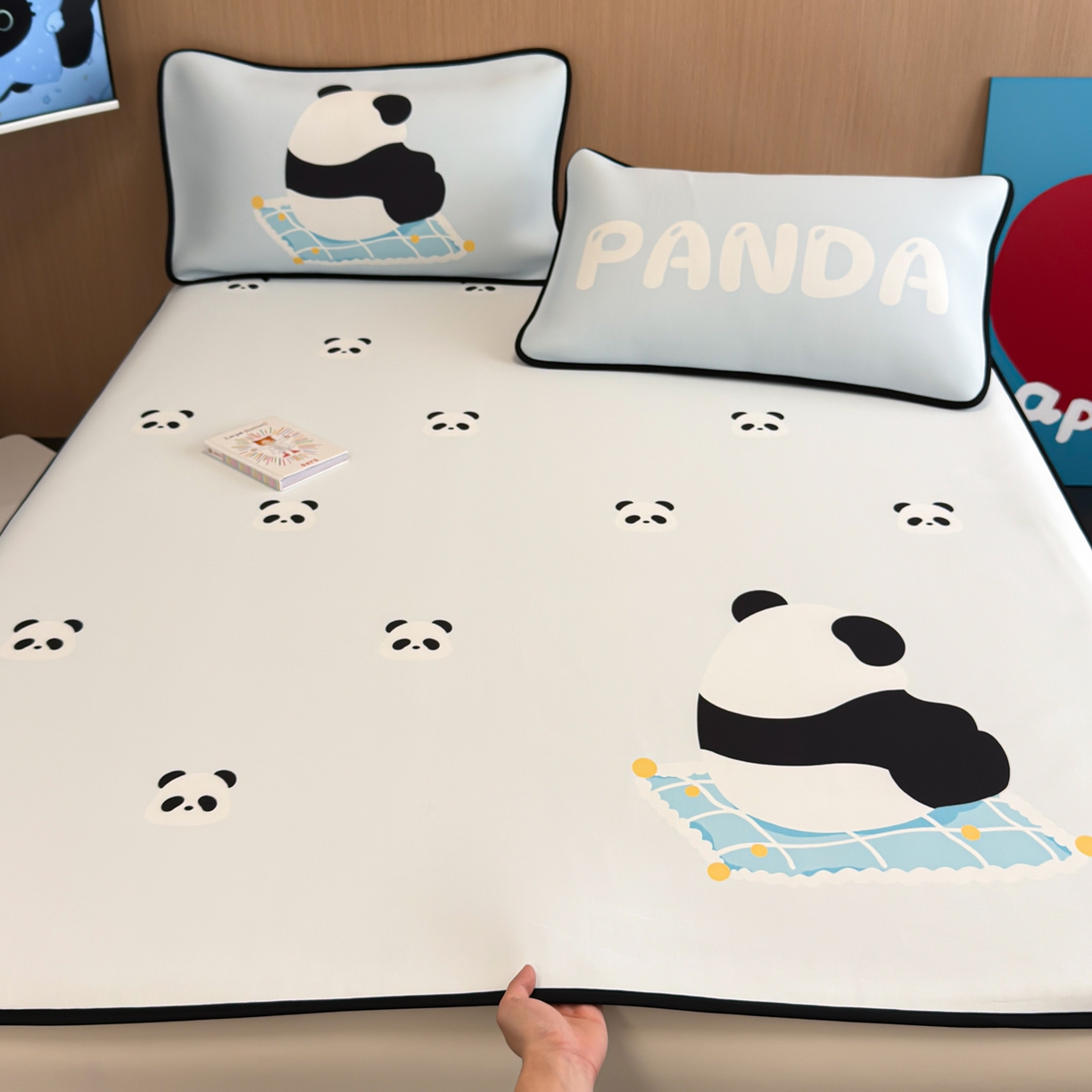 91家纺网 家纺一手货源 找家纺 懒猫家纺 2026新款大版卡通云感果冻床席床笠凉席 奶白团团-床席款