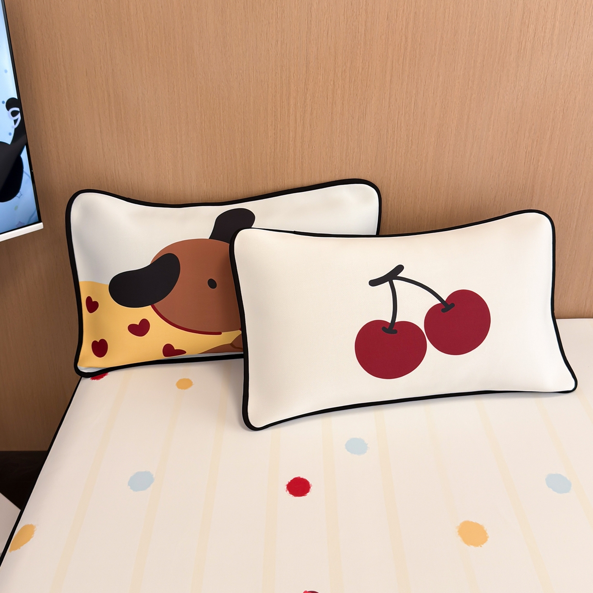 91家纺网 家纺一手货源 找家纺 懒猫家纺 2026新款大版卡通云感果冻床席床笠凉席 糖豆狗狗-床席款