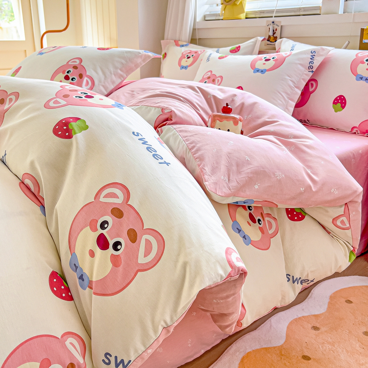 91家纺网 家纺一手货源 找家纺 琪琪阁家纺 2026新款加厚全棉纯棉四件套 萌小新