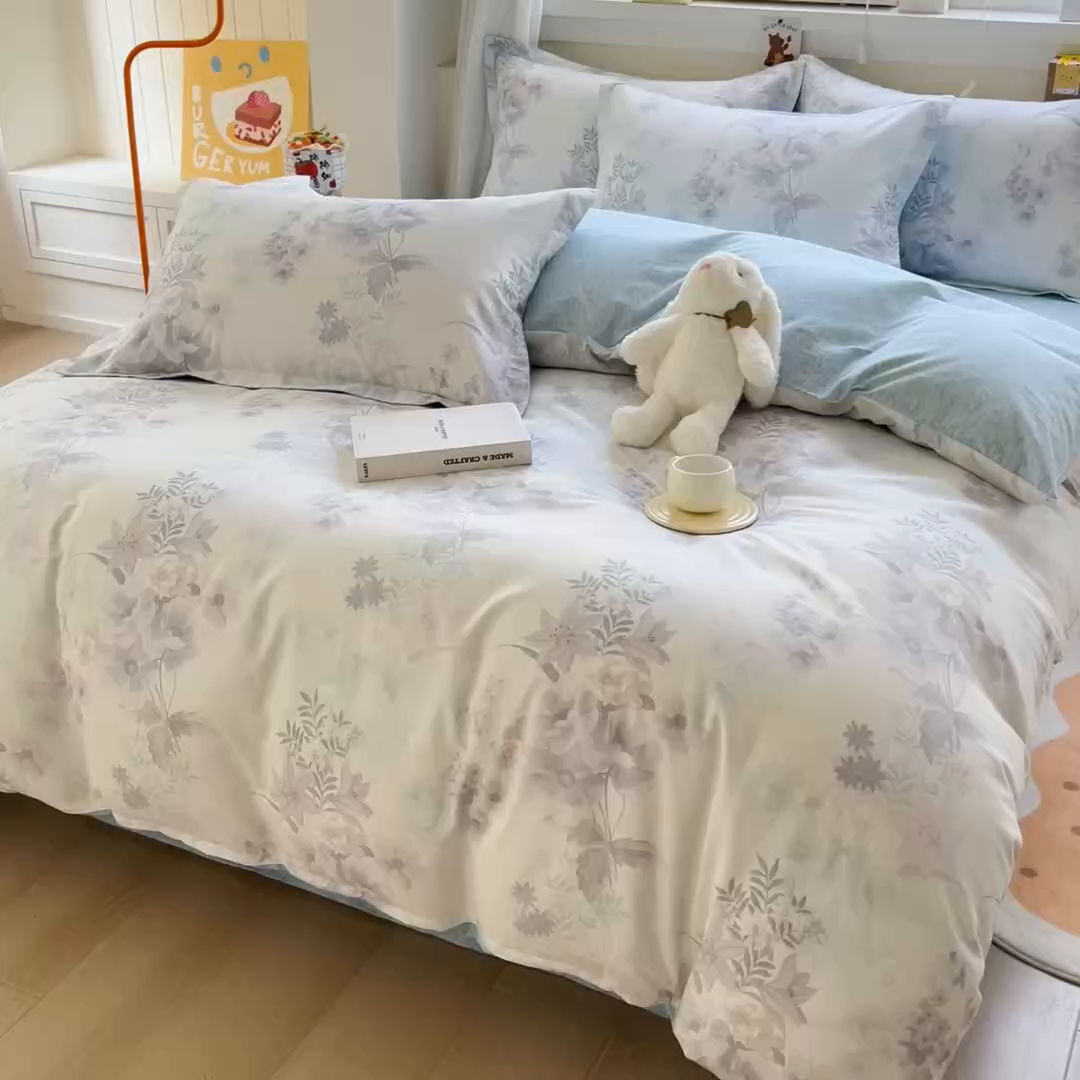 91家纺网 家纺一手货源 找家纺 琪琪阁家纺 2026新款加厚全棉纯棉四件套 艾拉