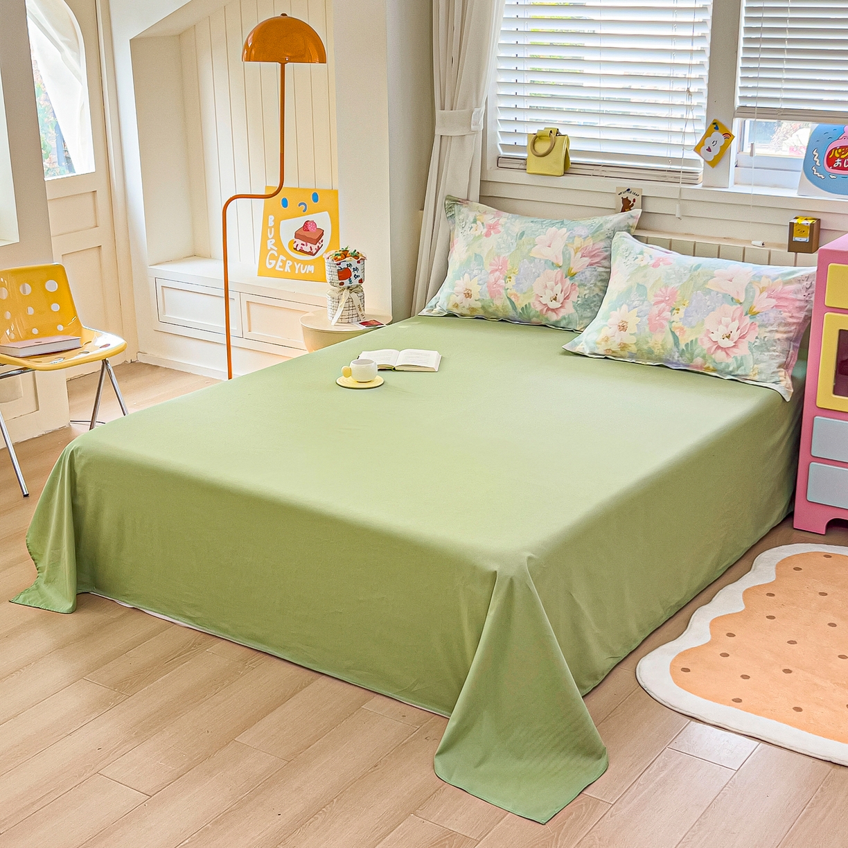 91家纺网 家纺一手货源 找家纺 琪琪阁家纺 2026新款加厚全棉纯棉四件套 白棠雾黎