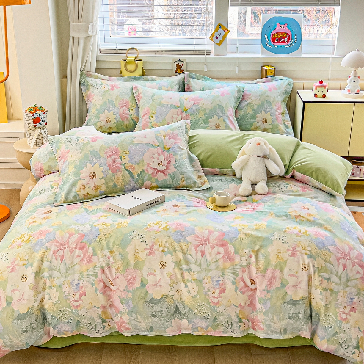 91家纺网 家纺一手货源 找家纺 琪琪阁家纺 2026新款加厚全棉纯棉四件套 白棠雾黎