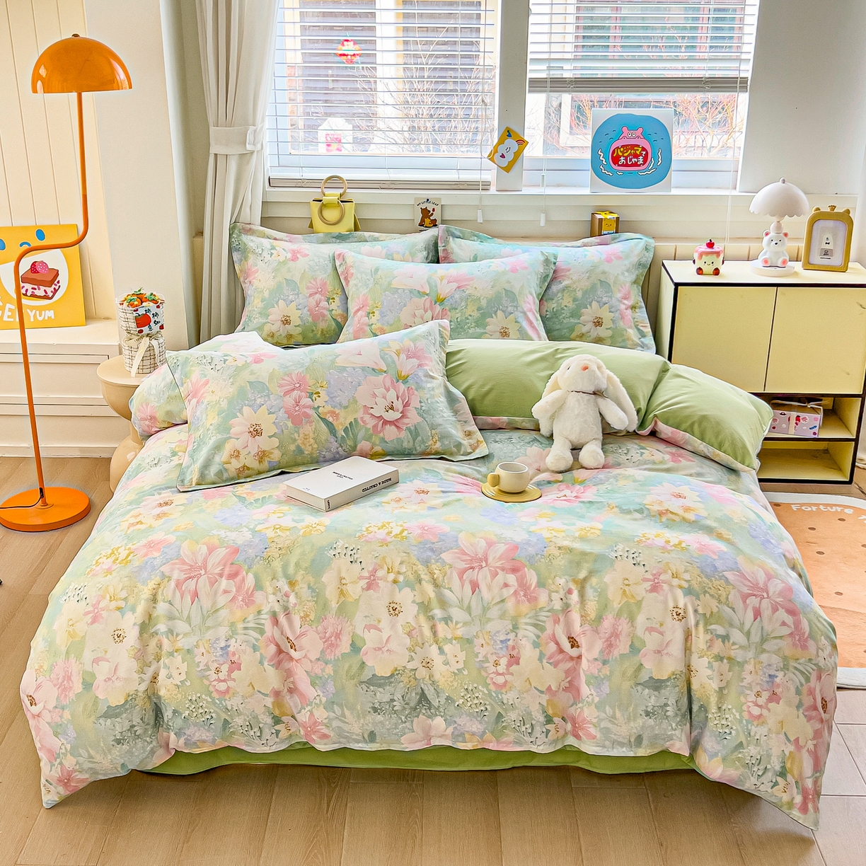 91家纺网 家纺一手货源 找家纺 琪琪阁家纺 2026新款加厚全棉纯棉四件套 白棠雾黎