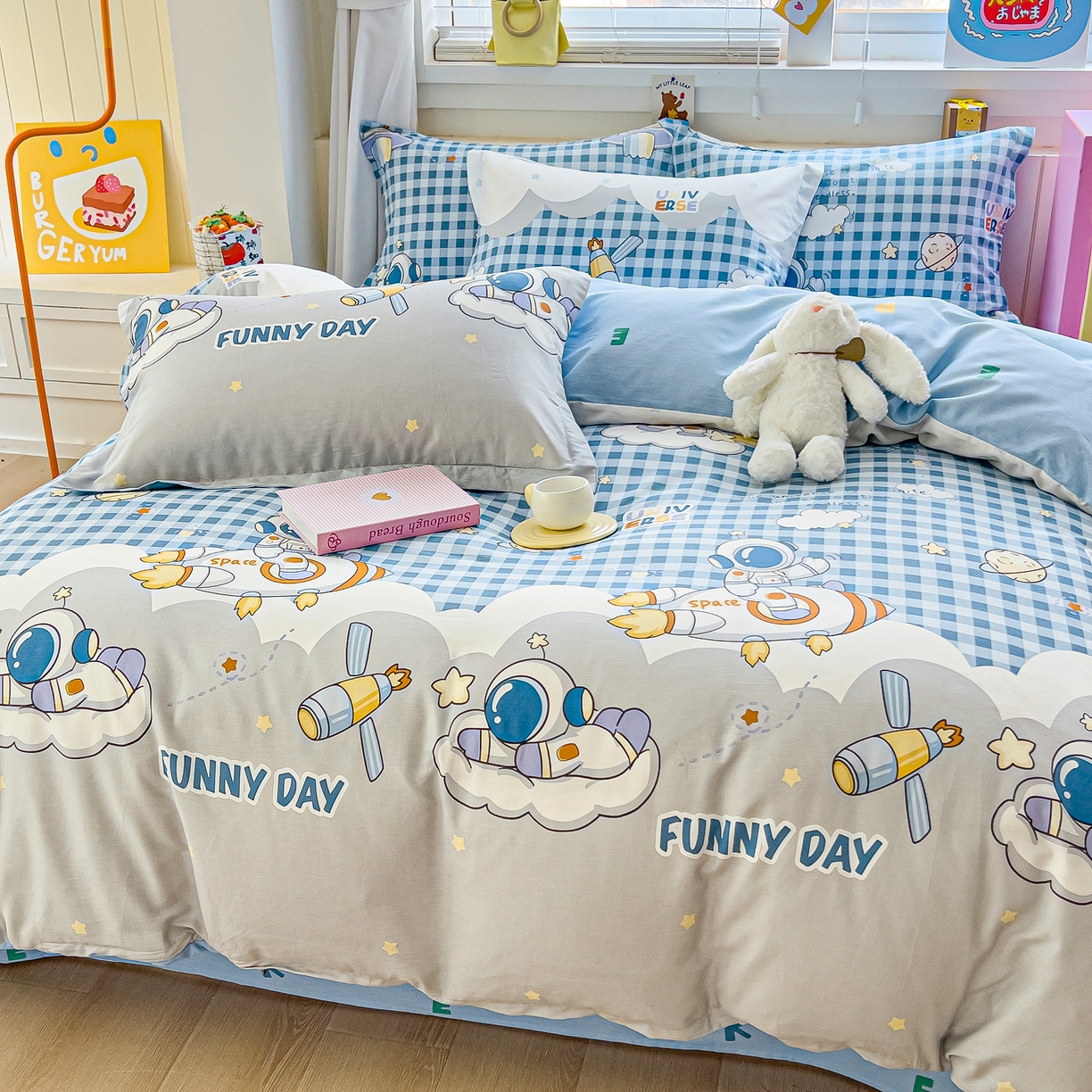 91家纺网 家纺一手货源 找家纺 琪琪阁家纺 2026新款加厚全棉纯棉四件套 畅游星球