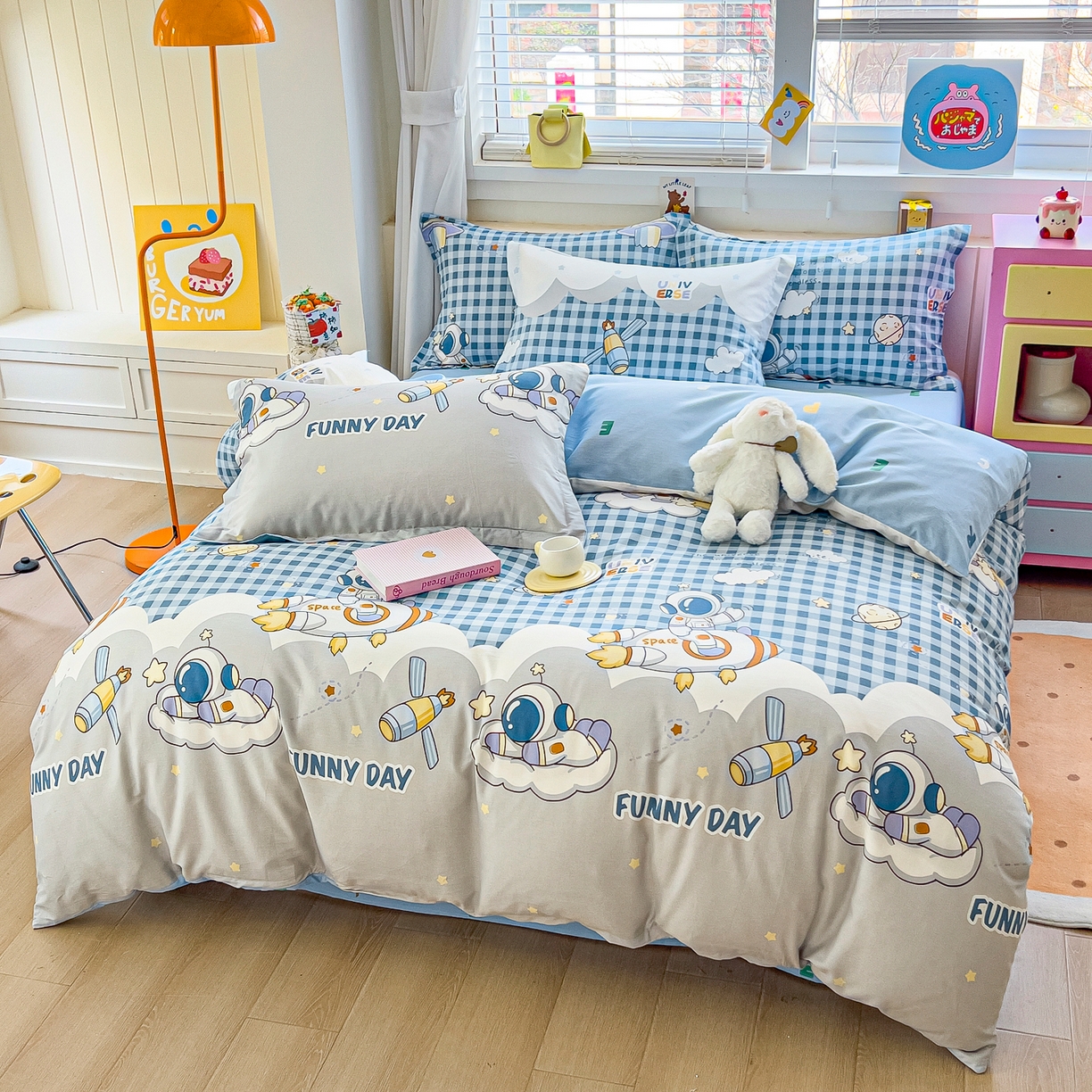 91家纺网 家纺一手货源 找家纺 琪琪阁家纺 2026新款加厚全棉纯棉四件套 畅游星球