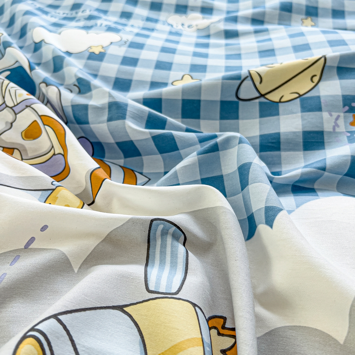 91家纺网 家纺一手货源 找家纺 琪琪阁家纺 2026新款加厚全棉纯棉四件套 畅游星球