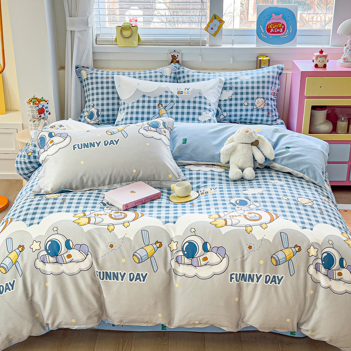 91家纺网 家纺一手货源 找家纺 琪琪阁家纺 2026新款加厚全棉纯棉四件套 畅游星球