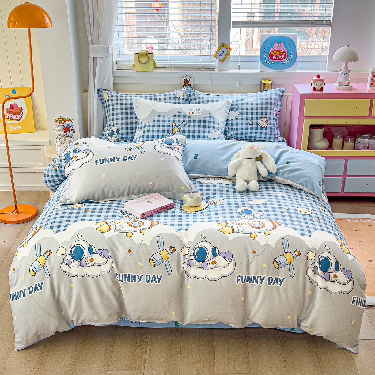 91家纺网 家纺一手货源 找家纺 琪琪阁家纺 2026新款加厚全棉纯棉四件套 畅游星球