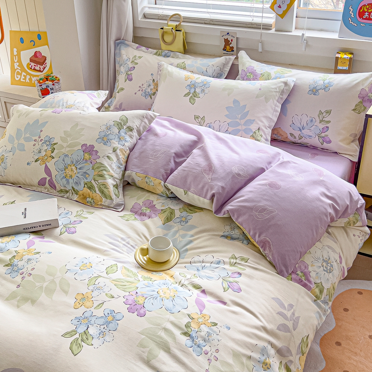 91家纺网 家纺一手货源 找家纺 琪琪阁家纺 2026新款加厚全棉纯棉四件套 繁花似锦