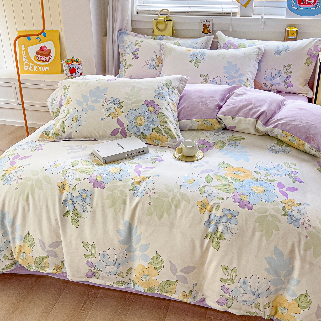 91家纺网 家纺一手货源 找家纺 琪琪阁家纺 2026新款加厚全棉纯棉四件套 繁花似锦