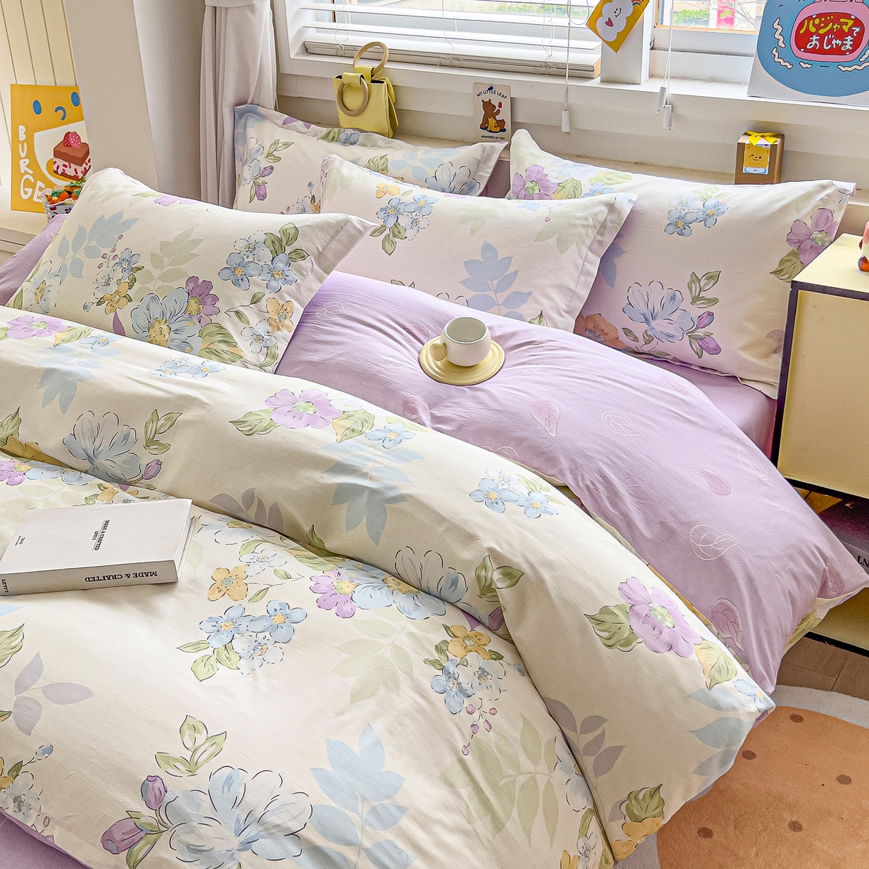 91家纺网 家纺一手货源 找家纺 琪琪阁家纺 2026新款加厚全棉纯棉四件套 繁花似锦