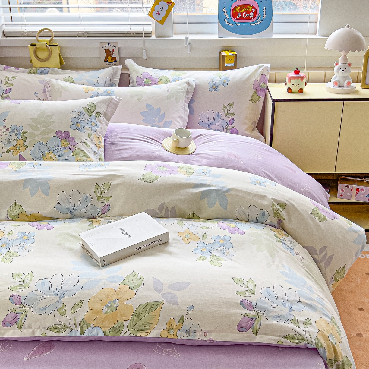 91家纺网 家纺一手货源 找家纺 琪琪阁家纺 2026新款加厚全棉纯棉四件套 繁花似锦