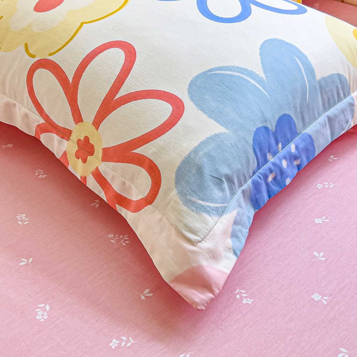 91家纺网 家纺一手货源 找家纺 琪琪阁家纺 2026新款加厚全棉纯棉四件套 粉色爱恋