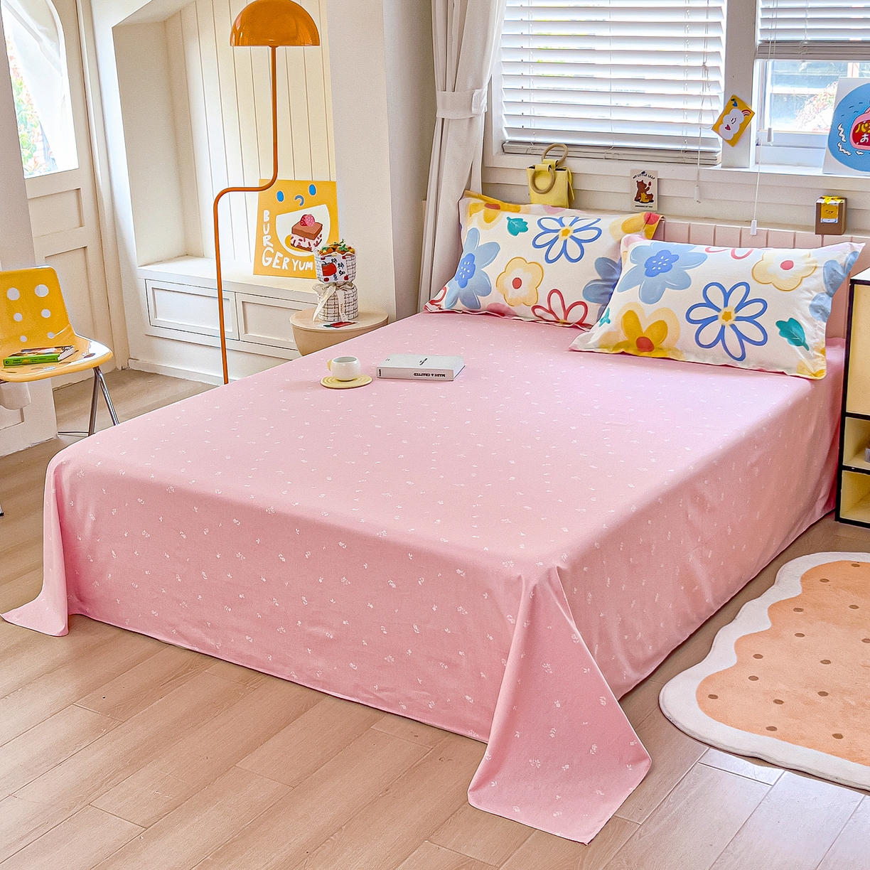 91家纺网 家纺一手货源 找家纺 琪琪阁家纺 2026新款加厚全棉纯棉四件套 粉色爱恋