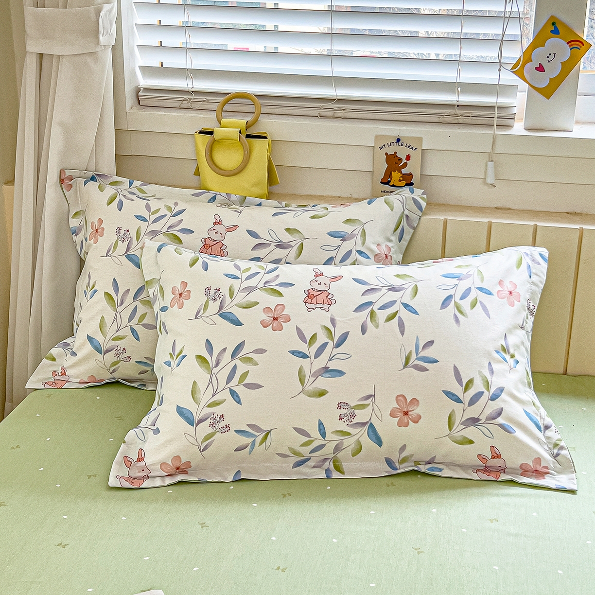 91家纺网 家纺一手货源 找家纺 琪琪阁家纺 2026新款加厚全棉纯棉四件套 扶绿花园