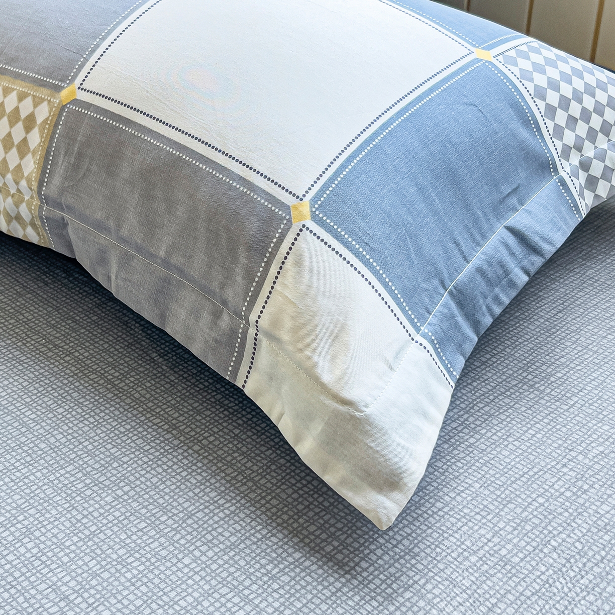 91家纺网 家纺一手货源 找家纺 琪琪阁家纺 2026新款加厚全棉纯棉四件套 蓝色垦丁