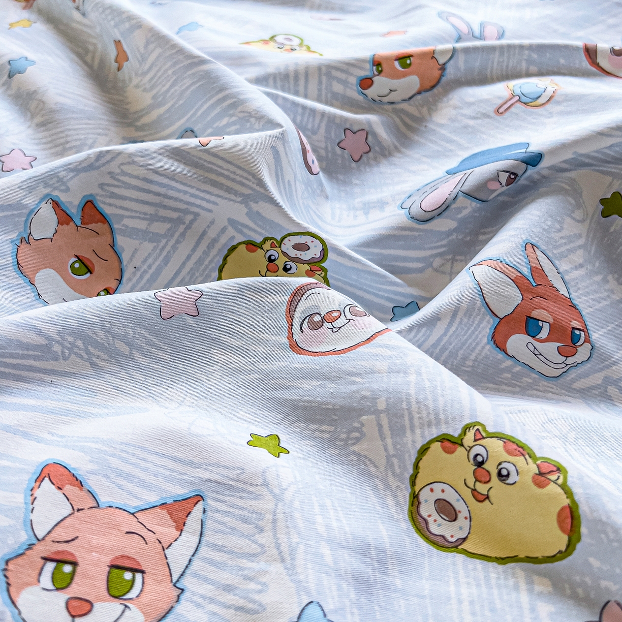 91家纺网 家纺一手货源 找家纺 琪琪阁家纺 2026新款加厚全棉纯棉四件套 萌趣星球