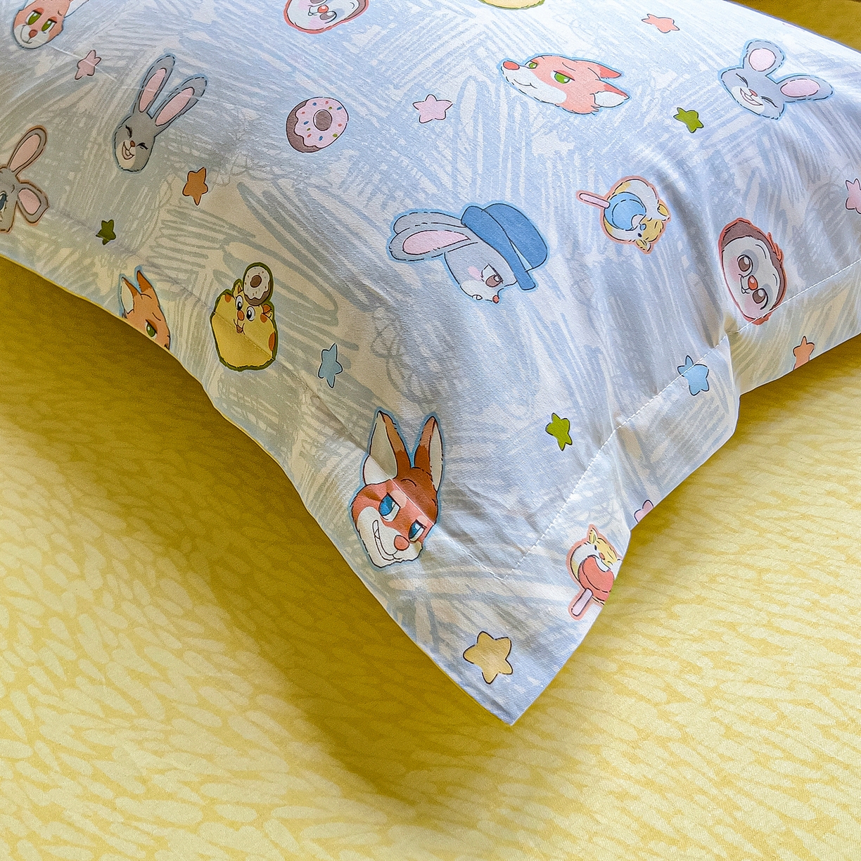 91家纺网 家纺一手货源 找家纺 琪琪阁家纺 2026新款加厚全棉纯棉四件套 萌趣星球