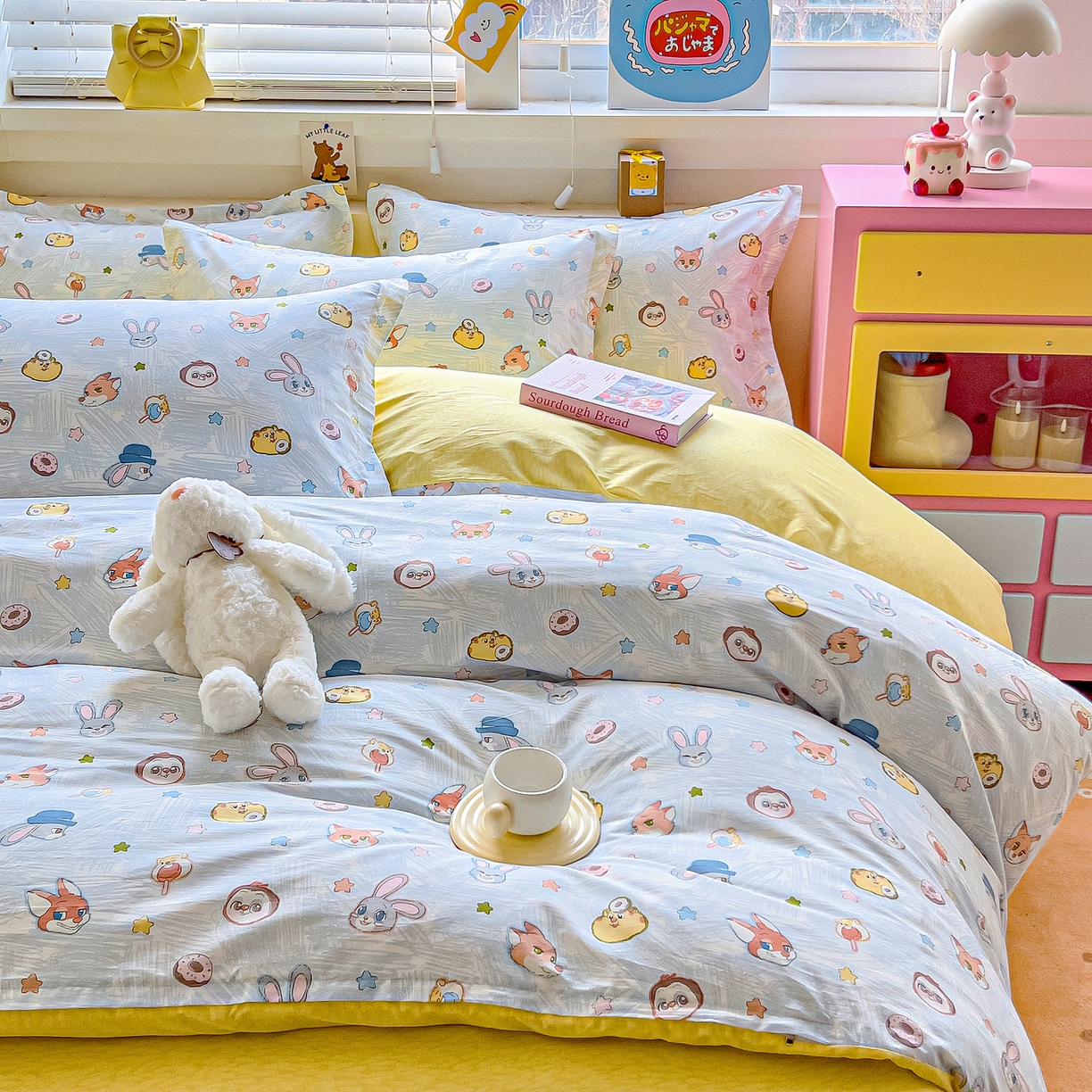 91家纺网 家纺一手货源 找家纺 琪琪阁家纺 2026新款加厚全棉纯棉四件套 萌趣星球